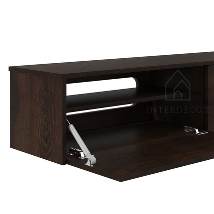 Elegance Collection TV meubel Zwevend Lowboard Hangend 280cm Eiken Dark Walnut