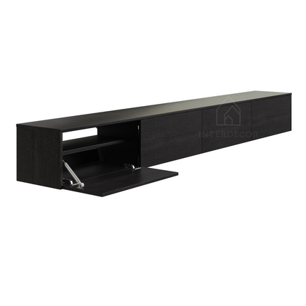 Elegance Collection TV meubel Zwevend Lowboard Hangend 280cm Eiken Zwart